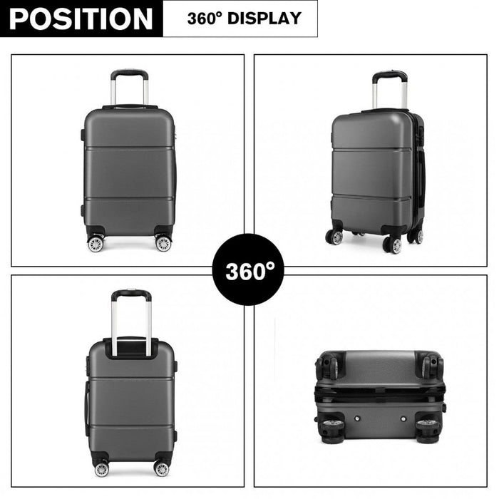 Hard Shell Abs Carry On Suitcase 20 Inch - Grey