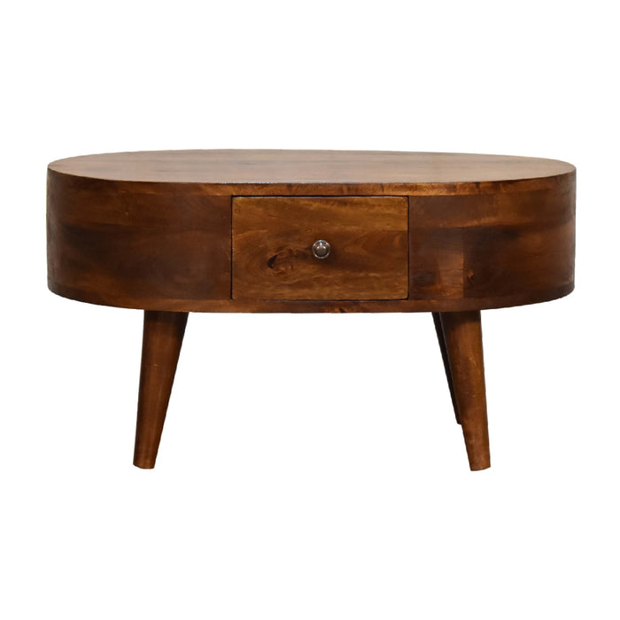 Mini Chestnut Rounded Coffee Table for resale