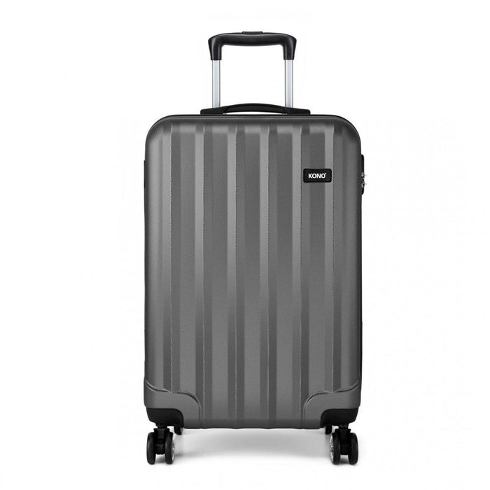 K1773l -  Vertical Stripe Hard Shell Suitcase 19 Inch Luggage - Grey