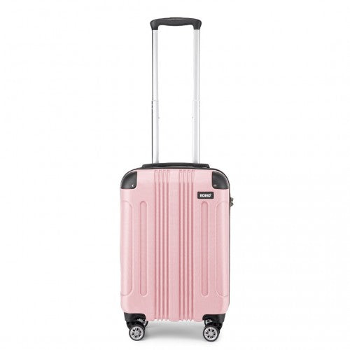 K1777-1L - Kono 19 Inch ABS Lightweight Compact Hard Shell Cabin Suitcase Travel Carry-On Luggage - Pink