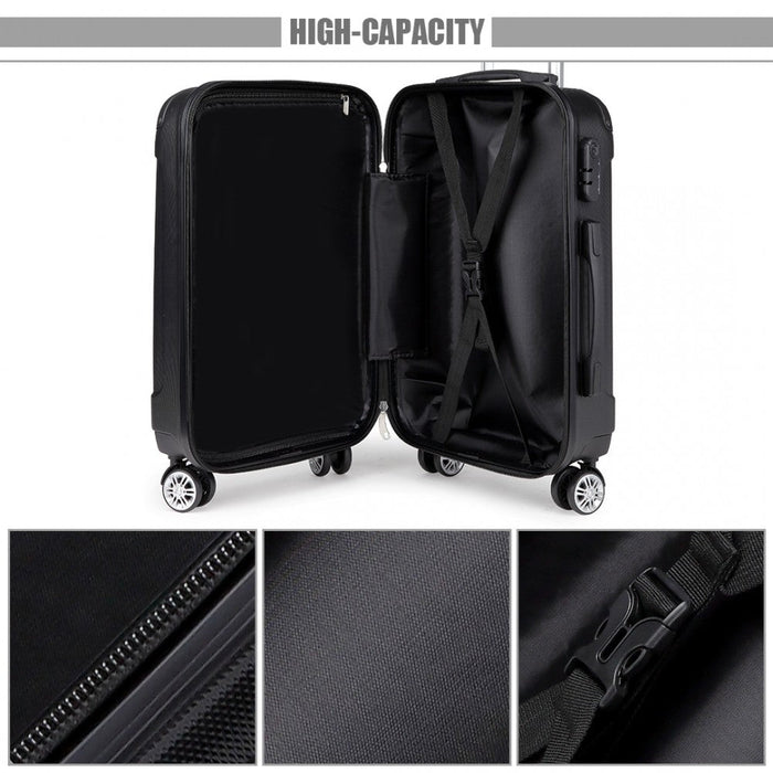 K1777l - Kono 24 Inch Abs Hard Shell Suitcase Luggage - Black