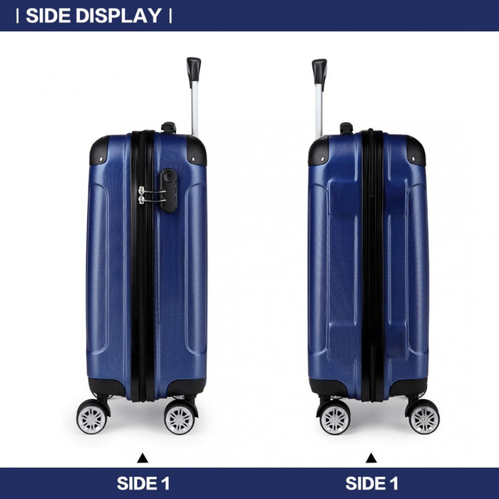 K1777L - Kono 19 Inch ABS Hard Shell Suitcase Luggage - Navy