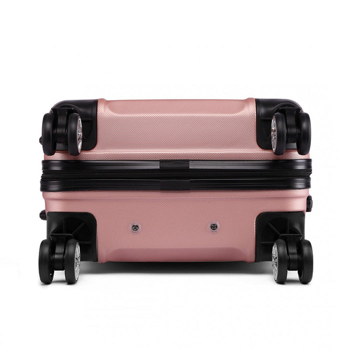 K1871-1l - Kono Abs Sculpted Horizontal Design 3 Piece Suitcase Set - Nude