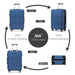 Abs Sculpted Horizontal Design 20 Inch Cabin Luggage - Navy Blue - Image 3