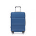 Abs Sculpted Horizontal Design 20 Inch Cabin Luggage - Navy Blue - Image 2