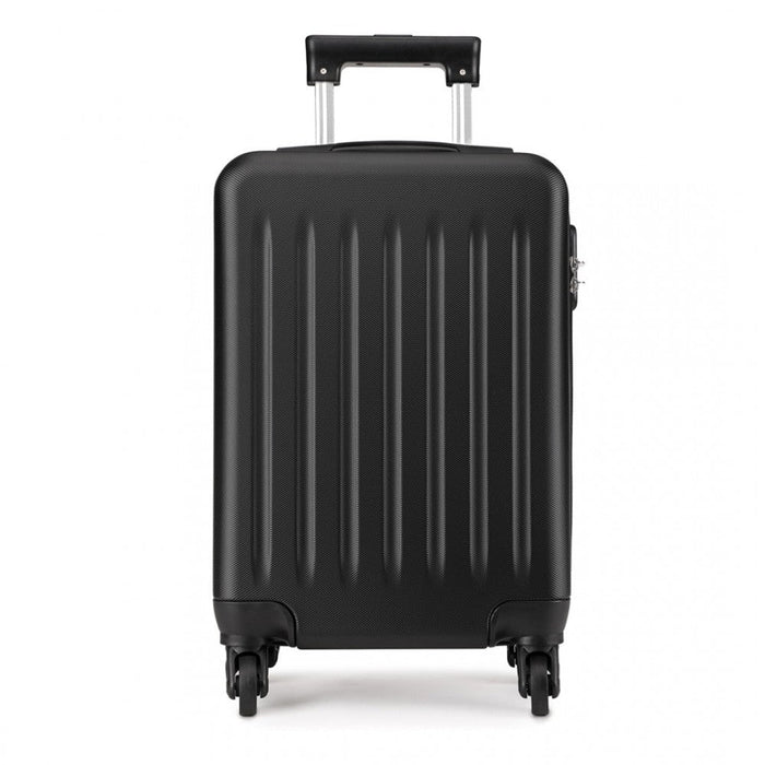 K1872l -  19 Inch Abs Hard Shell Carry On Luggage 4 Wheel Spinner Suitcase - Black