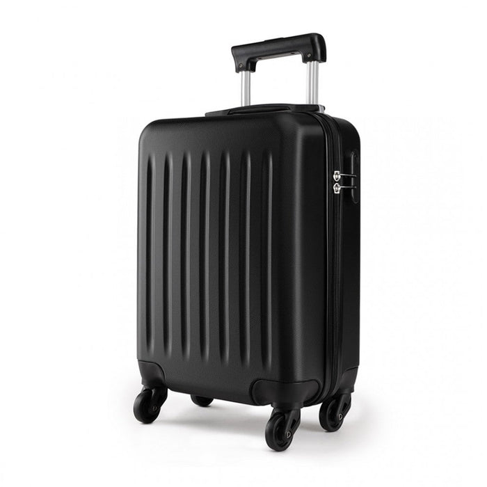 K1872l -  19 Inch Abs Hard Shell Carry On Luggage 4 Wheel Spinner Suitcase - Black