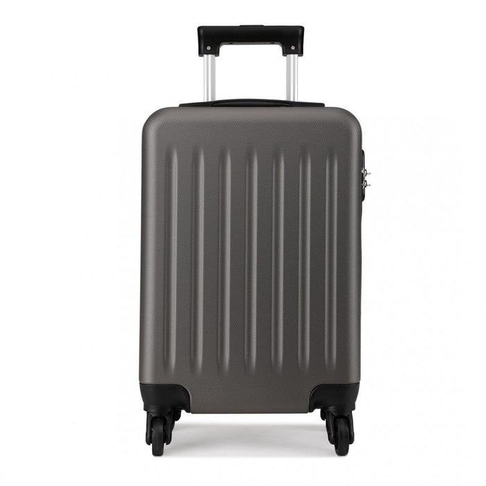 K1872l -  19 Inch Abs Hard Shell Carry On Luggage 4 Wheel Spinner Suitcase - Grey