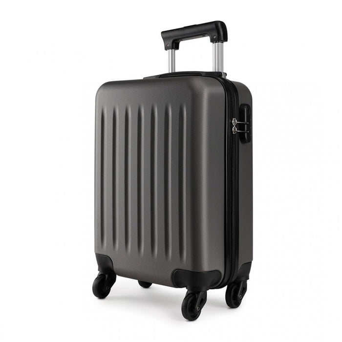 K1872l -  19 Inch Abs Hard Shell Carry On Luggage 4 Wheel Spinner Suitcase - Grey