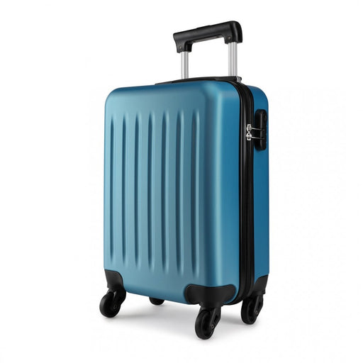 K1872l -  19 Inch Abs Hard Shell Carry On Luggage 4 Wheel Spinner Suitcase - Navy - Image 1