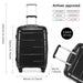 K2092 - Kono Bright Hard Shell Pp Suitcase 3 Pieces Set - Classic Collection - Black - Image 5
