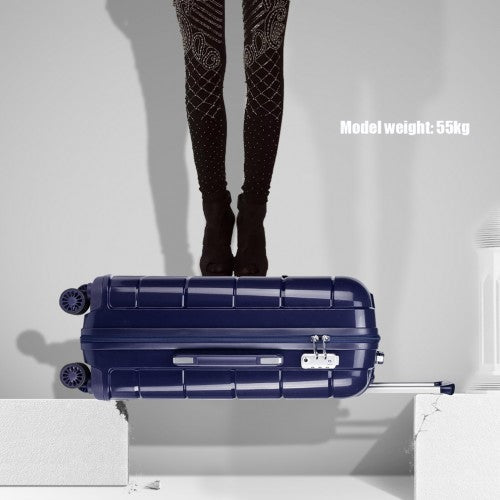 K1997l - Kono 20-24-28” Hard Shell Pp Suitcase Set - Navy