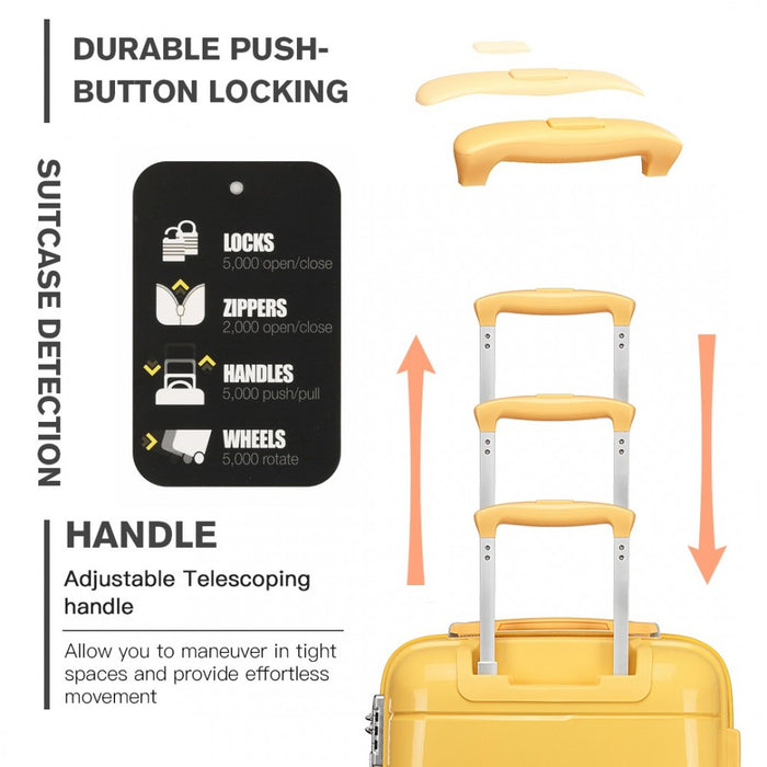 20 Inch Cabin Size Hard Shell Pp Suitcase - Yellow