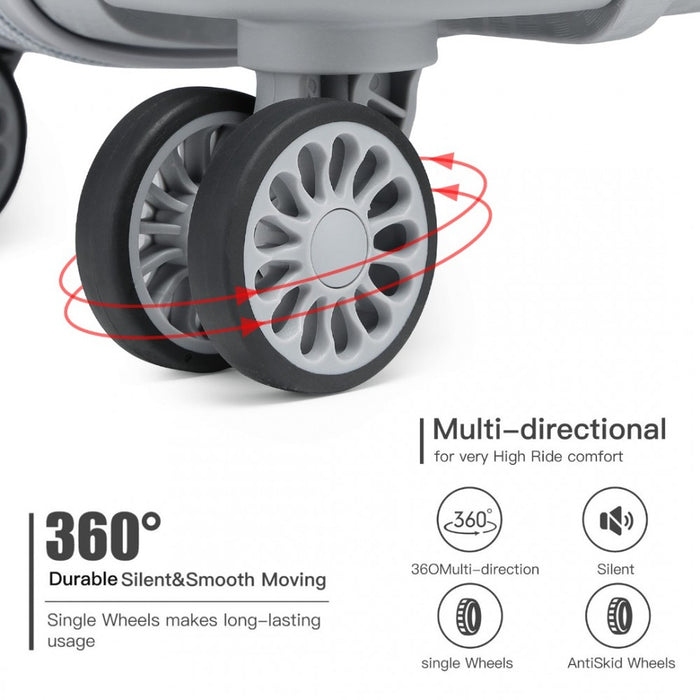24 Inch Multi Texture Hard Shell Pp Suitcase  Classic Collection  Grey - Image 9