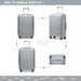 24 Inch Multi Texture Hard Shell Pp Suitcase  Classic Collection  Grey - Image 4