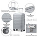24 Inch Multi Texture Hard Shell Pp Suitcase  Classic Collection  Grey - Image 6