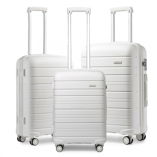 K2091l - Kono Multi Texture Hard Shell Pp Suitcase 3 Pieces Set - Classic Collection - Navy - Image 1