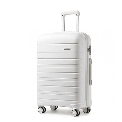 28 Inch Multi Texture Hard Shell Pp Suitcase - Classic Collection - Grey - Image 1