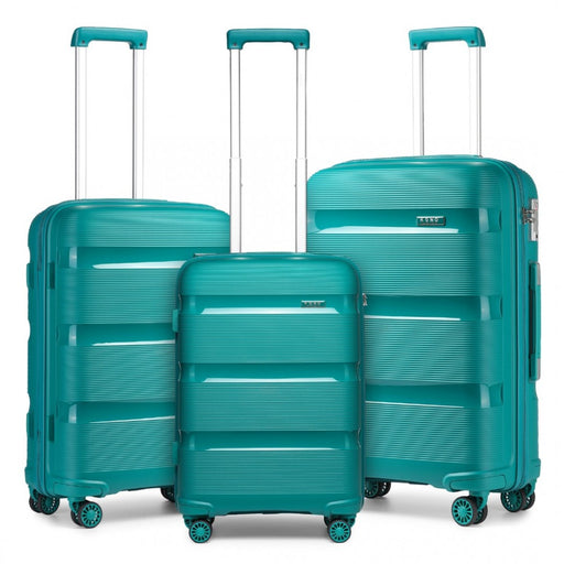 K2092 - Kono Bright Hard Shell Pp Suitcase 3 Pieces Set - Classic Collection - Black - Image 1