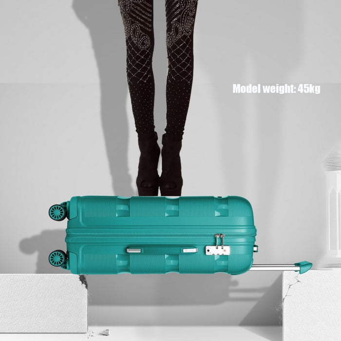 20 Inch Cabin Size Bright Hard Shell Pp Suitcase - Classic Collection - Blue/green - Image 11