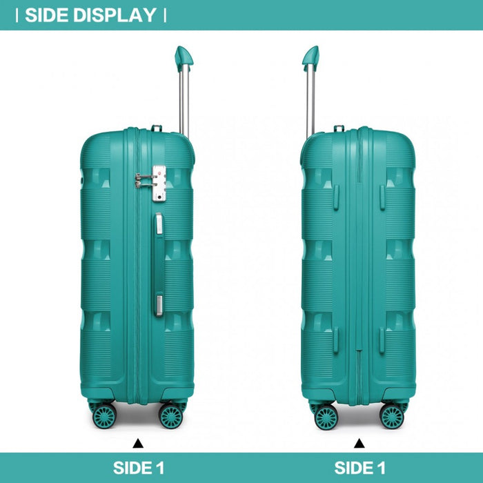 20 Inch Cabin Size Bright Hard Shell Pp Suitcase - Classic Collection - Blue/green - Image 3