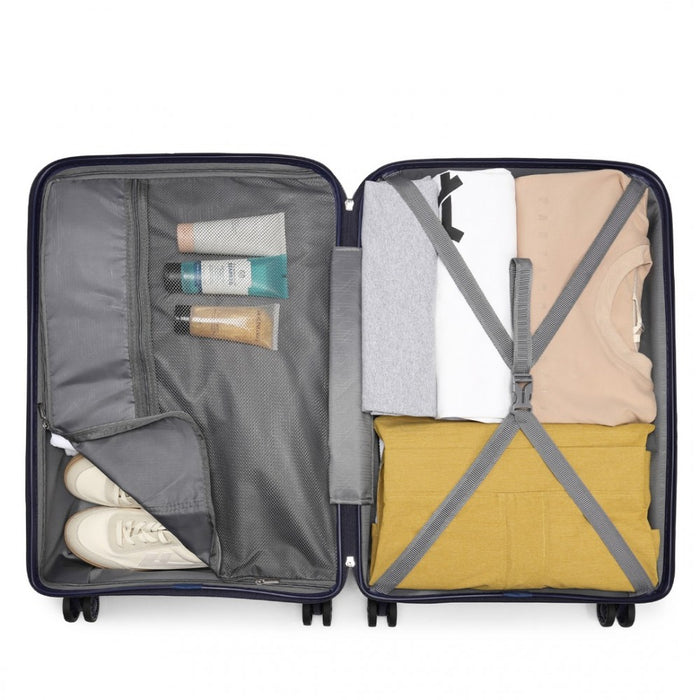 K2092 - Kono Bright Hard Shell Pp Suitcase 3 Pieces Set - Classic Collection - Black - Image 10