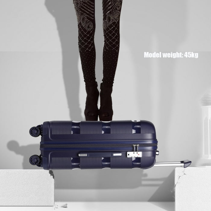 K2092 - Kono Bright Hard Shell Pp Suitcase 3 Pieces Set - Classic Collection - Black - Image 12