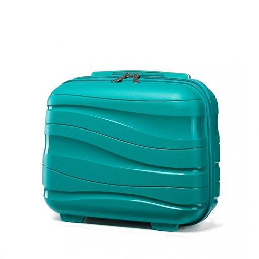 K2094l - Kono 14 Inch Lightweight Polypropylene Hard Shell Vanity Case - Black - Image 1
