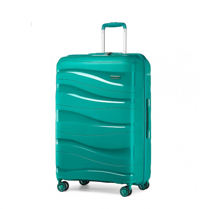 24 Inch Lightweight Polypropylene Hard Shell Suitcase With Tsa Lock  Blue