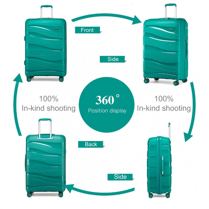24 Inch Lightweight Polypropylene Hard Shell Suitcase With Tsa Lock  Blue