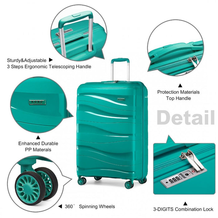 24 Inch Lightweight Polypropylene Hard Shell Suitcase With Tsa Lock  Blue