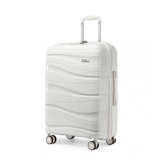 24 Inch Lightweight Polypropylene Hard Shell Suitcase With Tsa Lock  Black - Image 1
