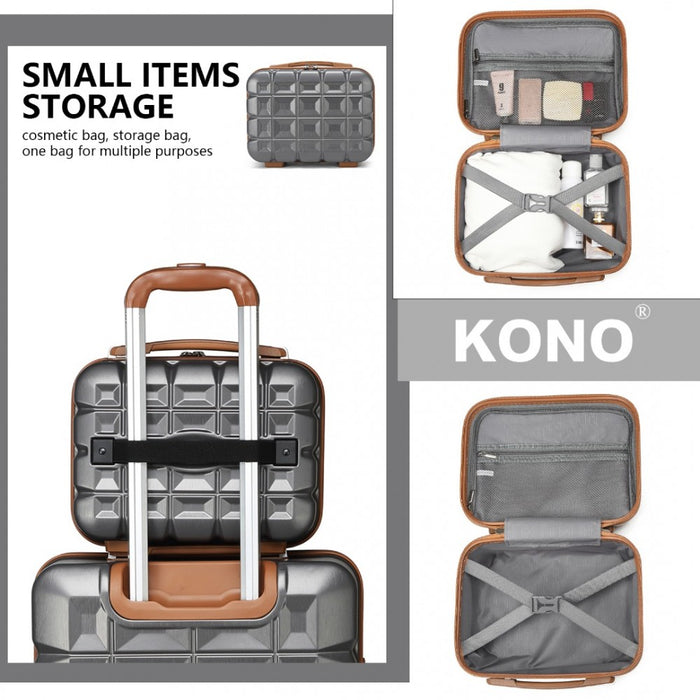 13/20 Inch Lightweight Hard Shell Abs Cabin Suitcase With Tsa Lock And Vanity Case - Grey