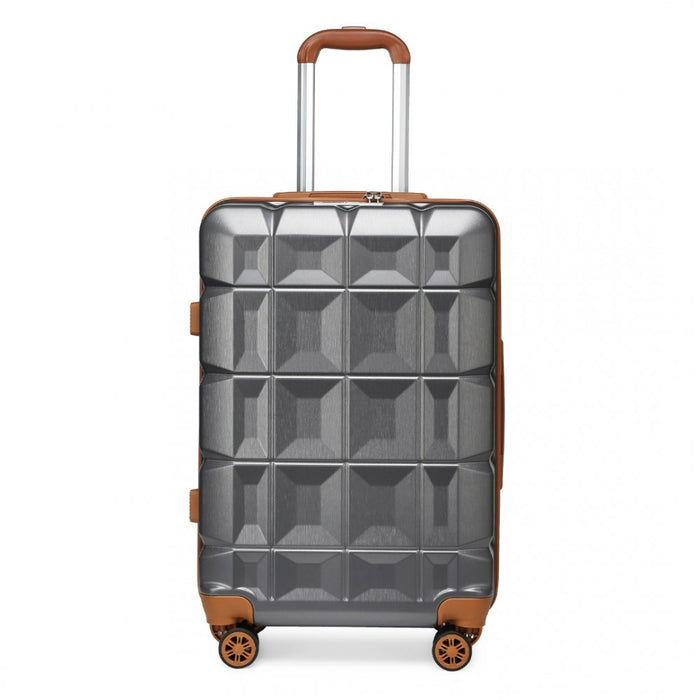 24 Inch Lightweight Hard Shell Abs Suitcase With Tsa Lock  Grey