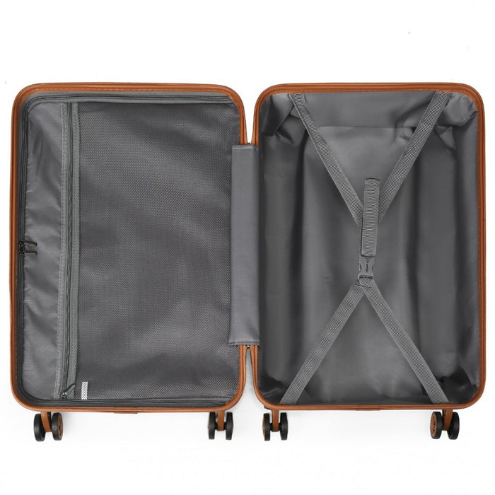 24 Inch Lightweight Hard Shell Abs Suitcase With Tsa Lock  Grey