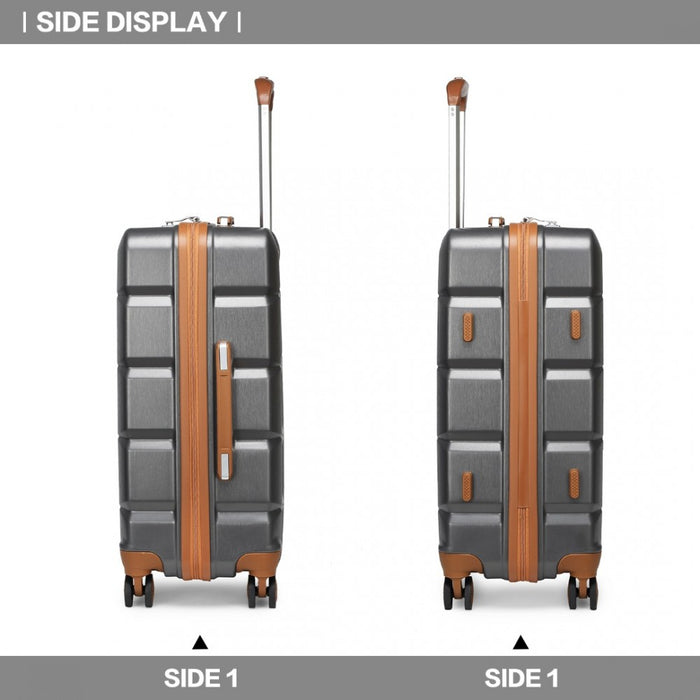 K2292l - Kono 28 Inch Lightweight Hard Shell Abs Suitcase With Tsa Lock - Grey