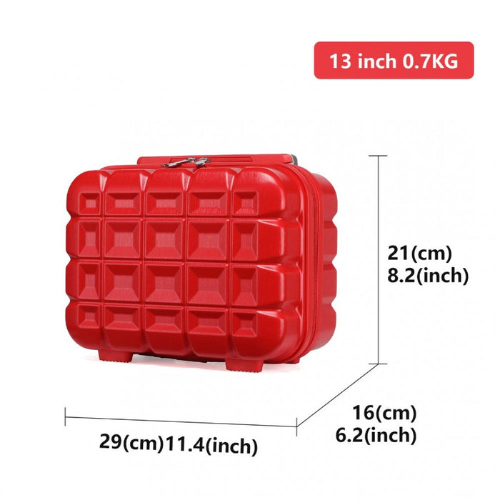 K2292l - Vanity Case Kono à coque rigide et légère en ABS de 13 pouces - Rouge