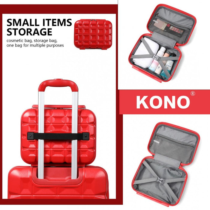 K2292l - Vanity Case Kono à coque rigide et légère en ABS de 13 pouces - Rouge