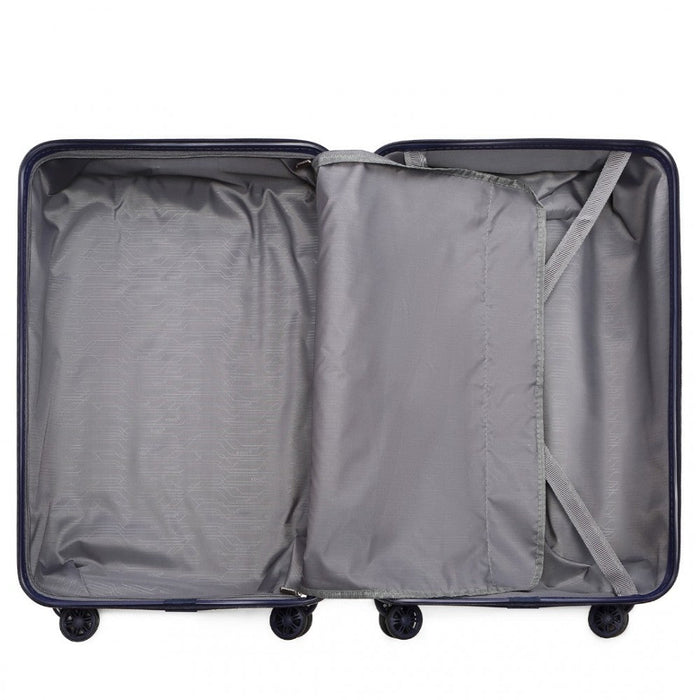 K2292l - Kono Lightweight Hard Shell Abs Suitcase With Tsa Lock And Vanity Case 4 Piece Set - Navy