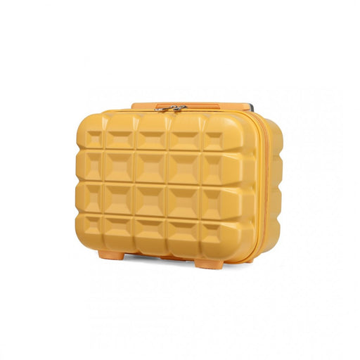 K2292l - Kono 13 Inch Lightweight Hard Shell Abs Vanity Case - Yellow - Image 1