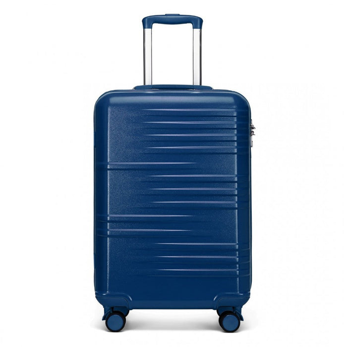 K2391L - British Traveller 20 Inch Durable Polycarbonate and ABS Hard Shell Suitcase With TSA Lock - Navy