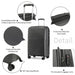 K2393L - British Traveller 20 Inch Spinner Hard Shell PP Suitcase With TSA Lock - Black - Image 6