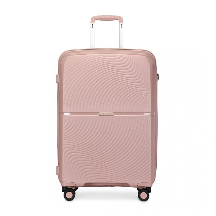 K2393L - British Traveller 24 Inch Spinner Hard Shell PP Suitcase With TSA Lock - Black - Image 2