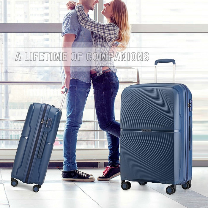 K2393L - British Traveller 24 Inch Spinner Hard Shell PP Suitcase With TSA Lock - Black - Image 11
