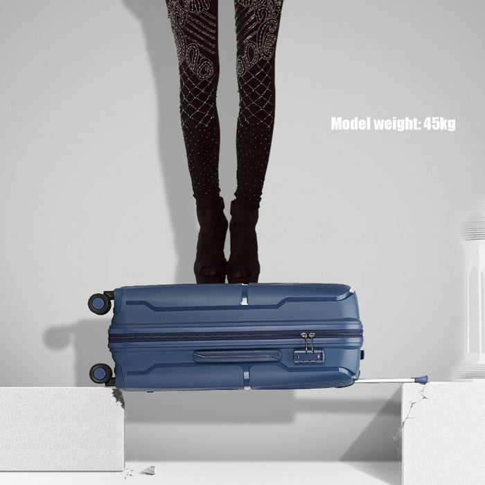 K2393L - British Traveller 24 Inch Spinner Hard Shell PP Suitcase With TSA Lock - Black - Image 10