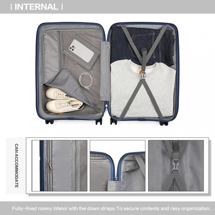 K2393L - British Traveller 24 Inch Spinner Hard Shell PP Suitcase With TSA Lock - Black - Image 9