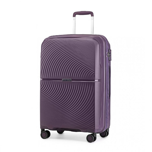 K2393L - British Traveller 24 Inch Spinner Hard Shell PP Suitcase With TSA Lock - Black - Image 1