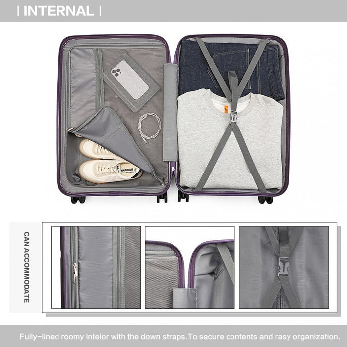 K2393L - British Traveller 24 Inch Spinner Hard Shell PP Suitcase With TSA Lock - Black - Image 9