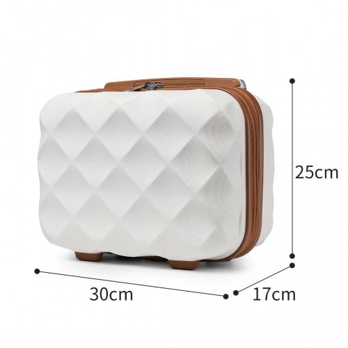 K2395L - British Traveller 13 Inch Ultralight ABS And Polycarbonate Vanity Case - Cream