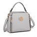 Lb2126 - Miss Lulu Leather Look Practical Crossbody Bag - Grey - Image 1